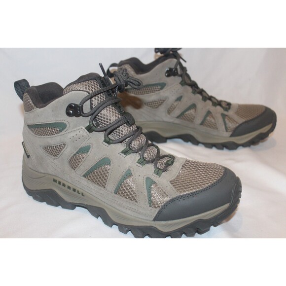 Merrell Mens Oakcreek Mid Waterproof Boots Hiking Trail Shoes SZ 10 BOULDER NIB - Picture 1 of 7